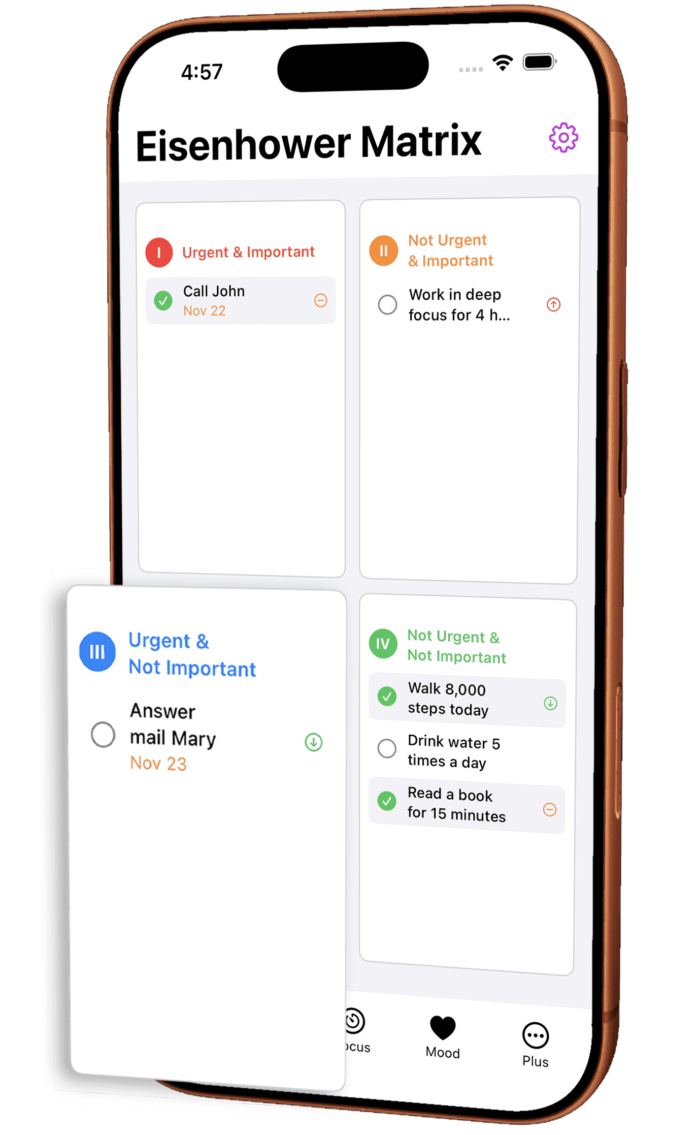 Efficio App - Eisenhower Matrix